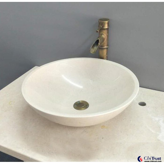 Crema marfil marble stone washing basin
